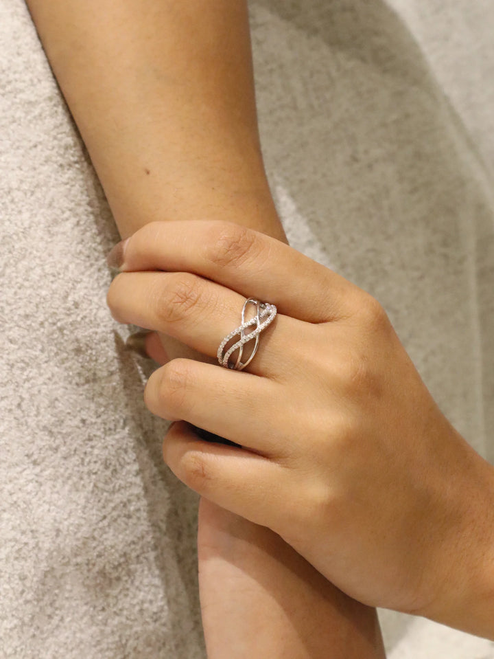 Interwoven Moissanite Statement Ring - 925 Sterling Silver
