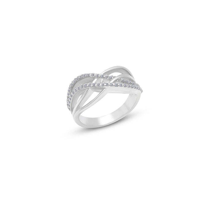 Interwoven Moissanite Statement Ring by Carat For You White Background