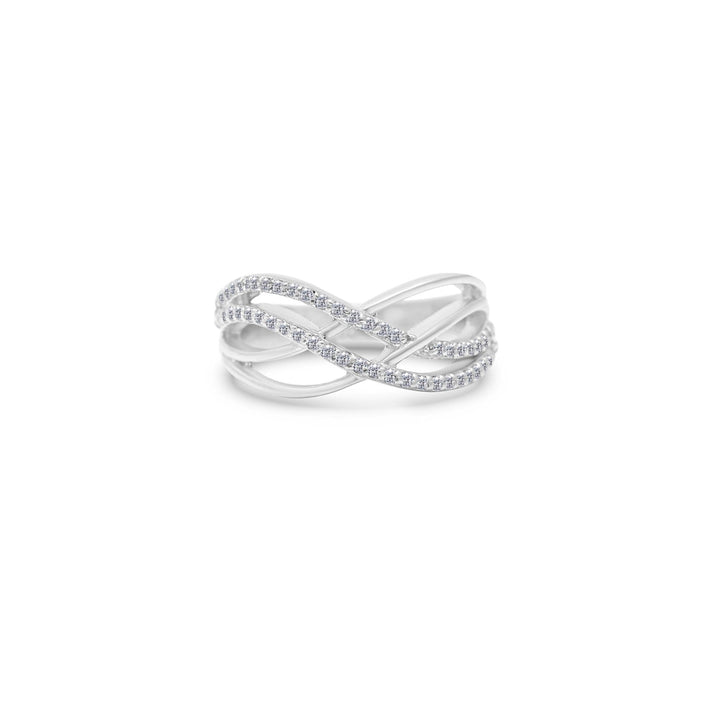 Interwoven Moissanite Statement Ring by Carat For You White Background