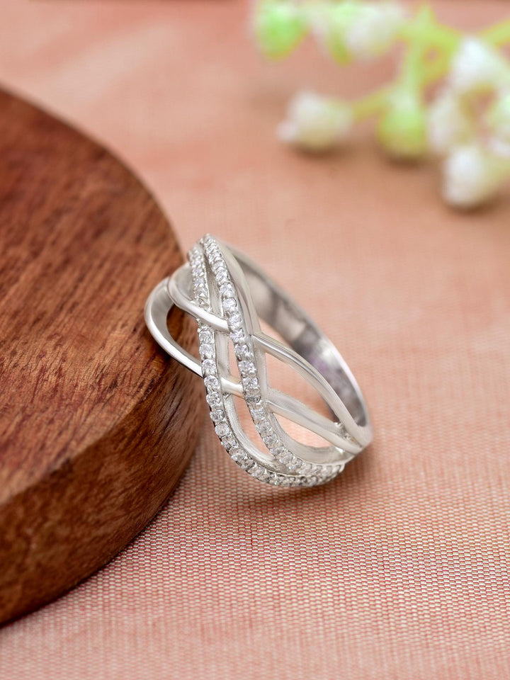  Interwoven Moissanite Statement Ring by Carat For You on creative background