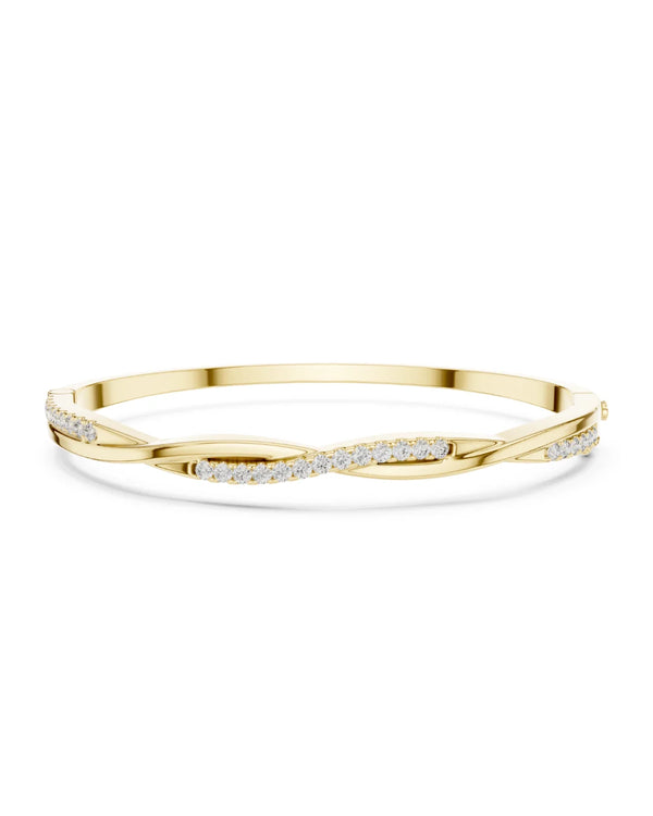 Iris Infinity Moissanite Bangle Bracelet - 925 Sterling Silver