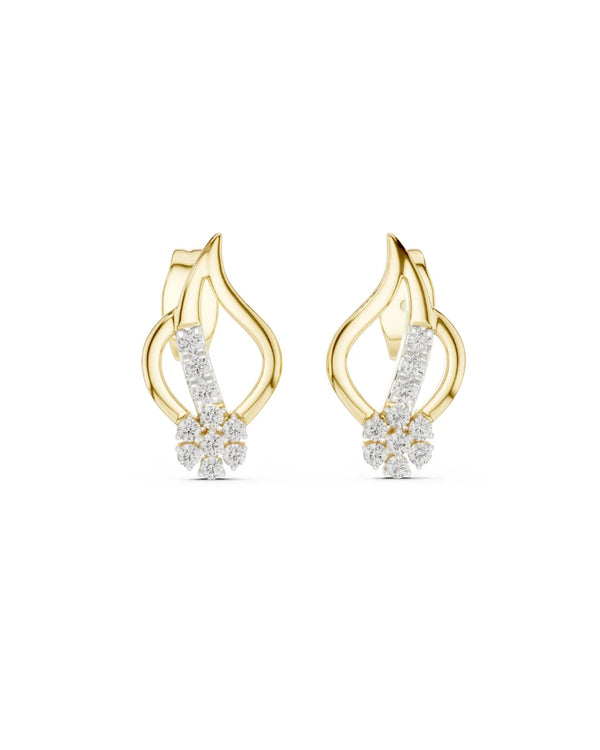Kaia Floral Flame Moissanite Stud Earrings