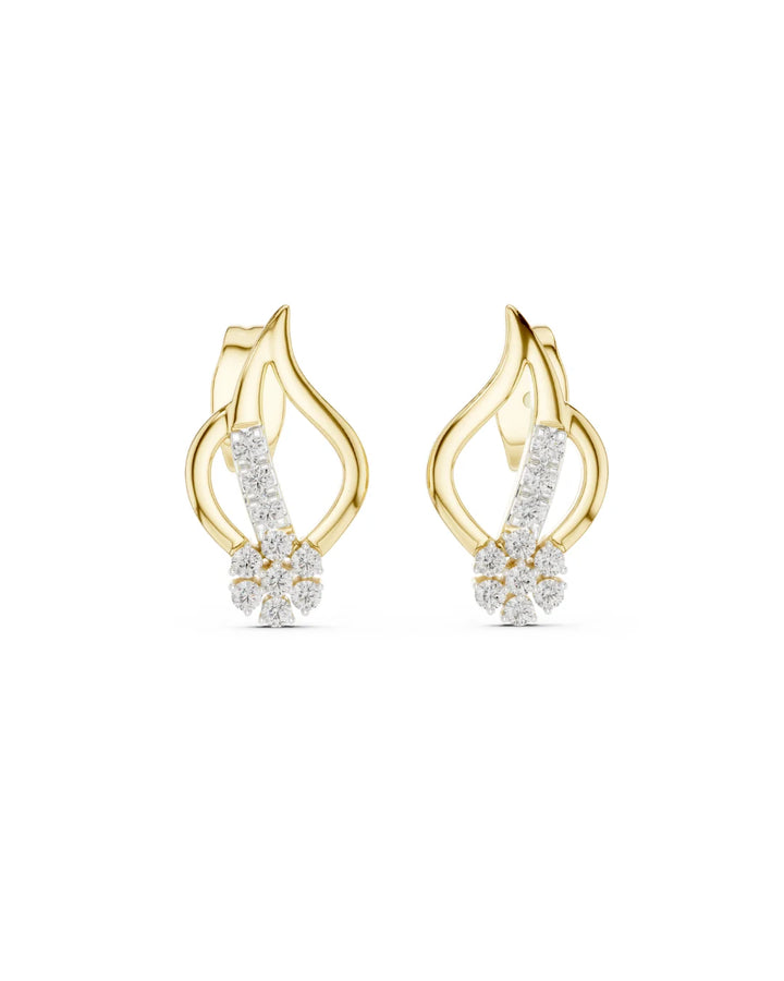 Kaia Floral Flame Moissanite Stud Earrings