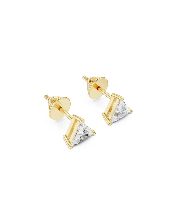 Kyra Triangle Moissanite Solitaire Stud Earrings