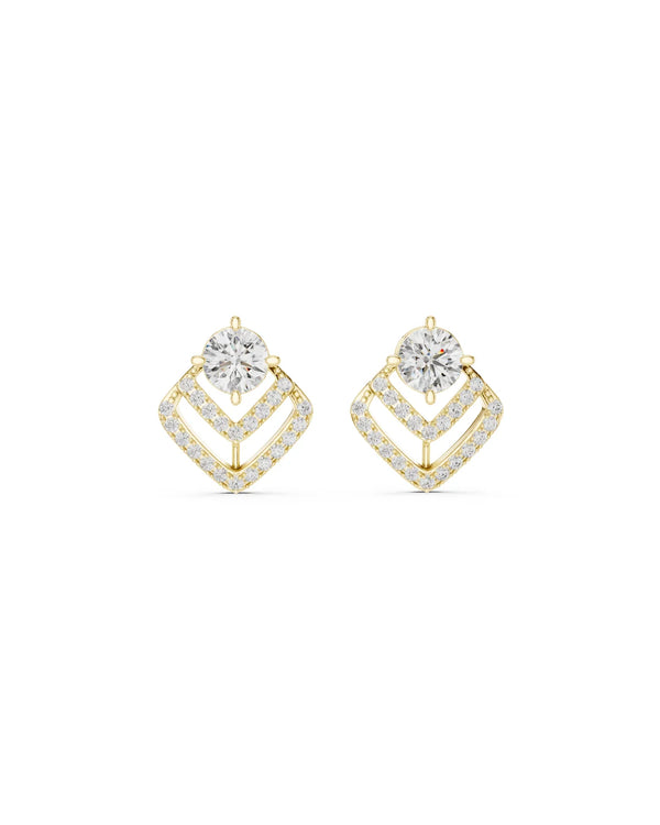 Lea Double V Moissanite Chevron Earrings