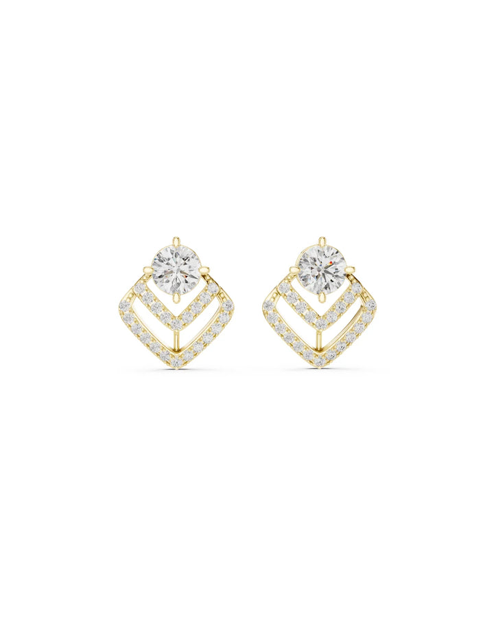 Lea Double V Moissanite Chevron Earrings