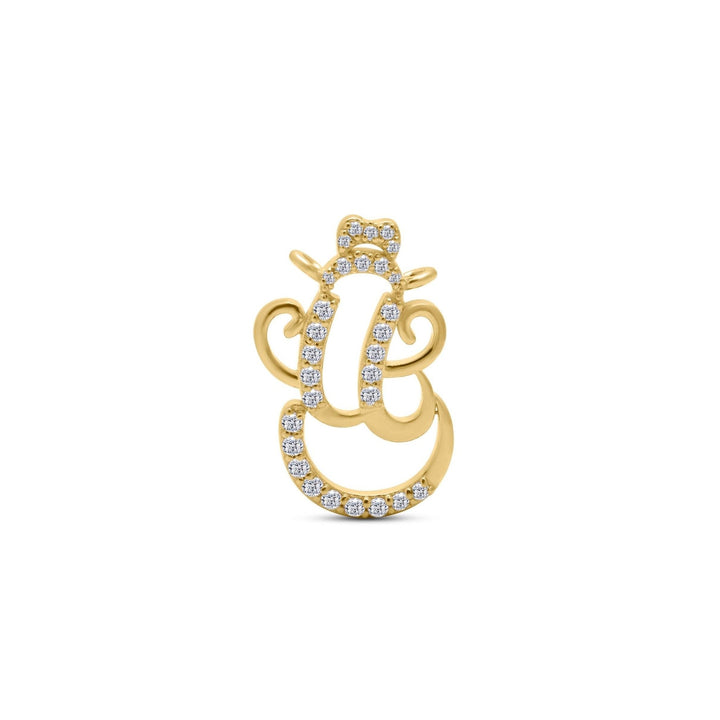 Lord Ganesha Moissanite Pendant in 925 Sterling Silver by Carat For You on a white background