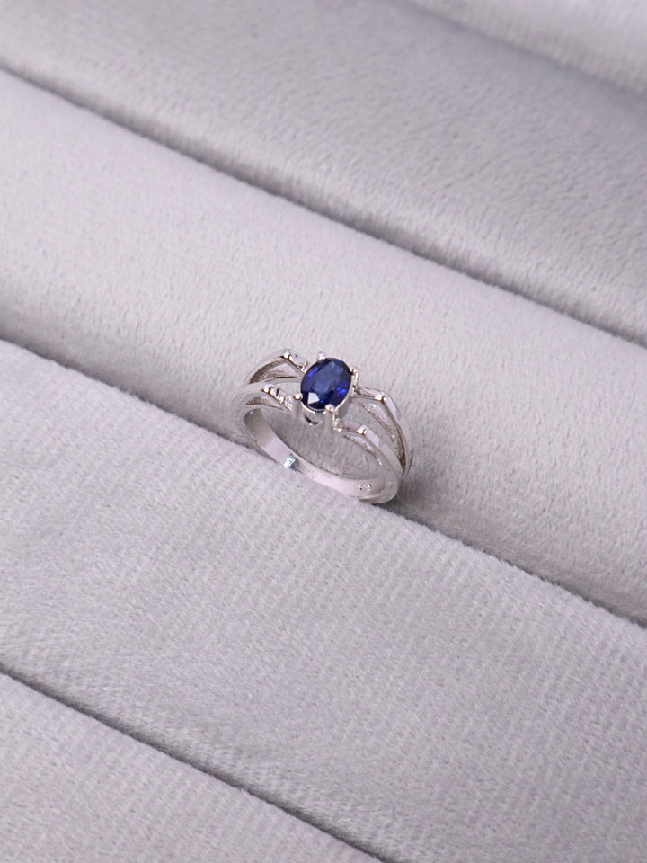 A closeup image of 
Majestic Blue Sapphire Ring 
 by Carat For You