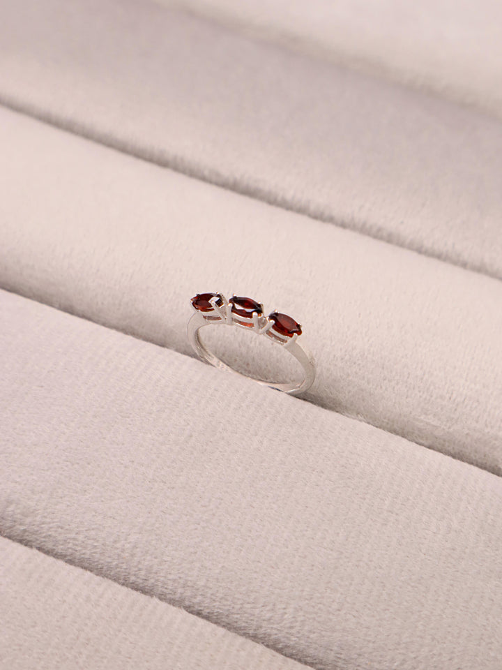 A closeup image of Minimalist Garnet Ring -1 by carat For You