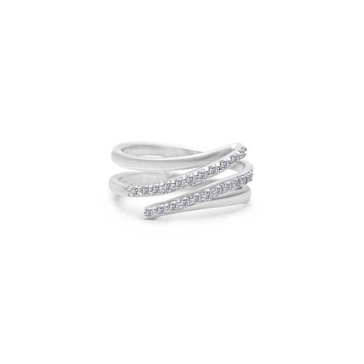 Modern Twist Moissanite Statement Ring by Carat For You on White bAckground