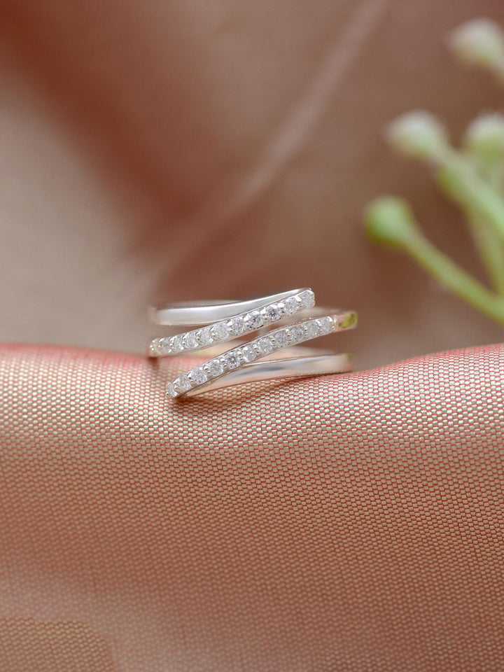 Modern Twist Moissanite Statement Ring by Carat For You on Creative Background