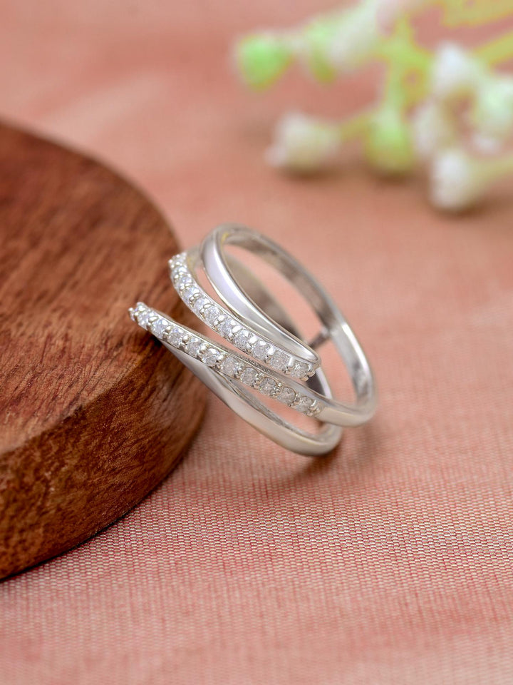 Modern Twist Moissanite Statement Ring by Carat For You on Creative Background