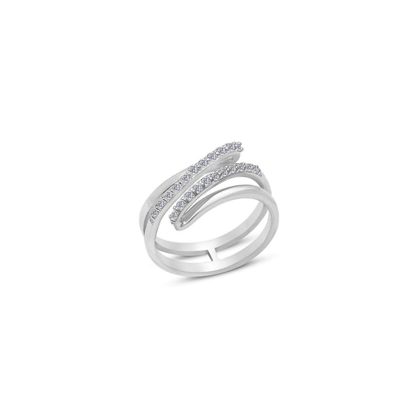 Modern Twist Moissanite Statement Ring by Carat For You on White background