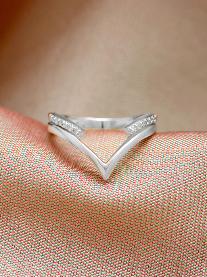 Modern V-Line Moissanite Statement Ring by Carat For You on creative background