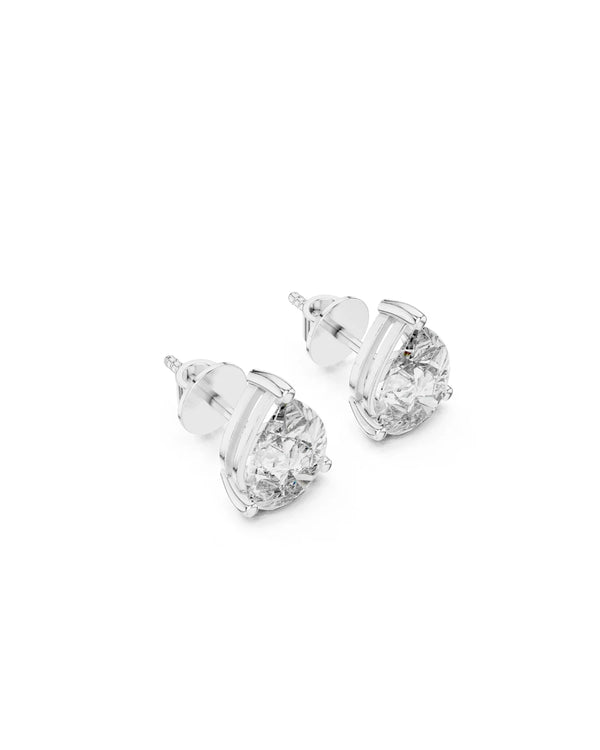 Myra Pear Moissanite Solitaire Stud Earrings