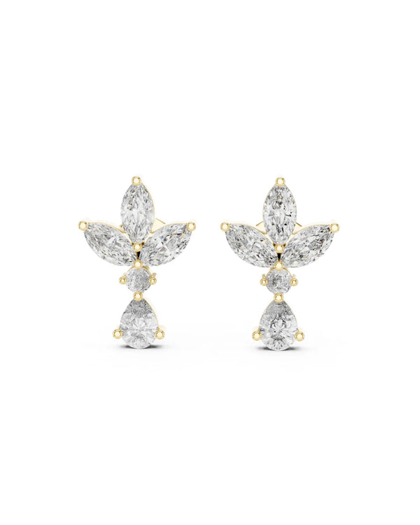 Noelle Petal Marquise & Pear Moissanite Earrings