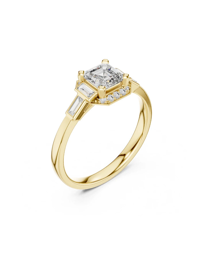 Ophelia Regal Asscher Cut Moissanite Ring