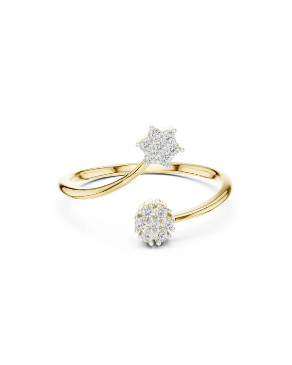 Orion Star & Moon Moissanite Open Band