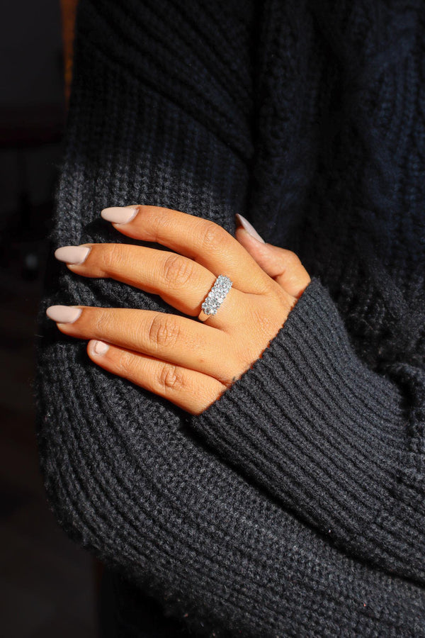Blue Topaz Cluster Statement Ring