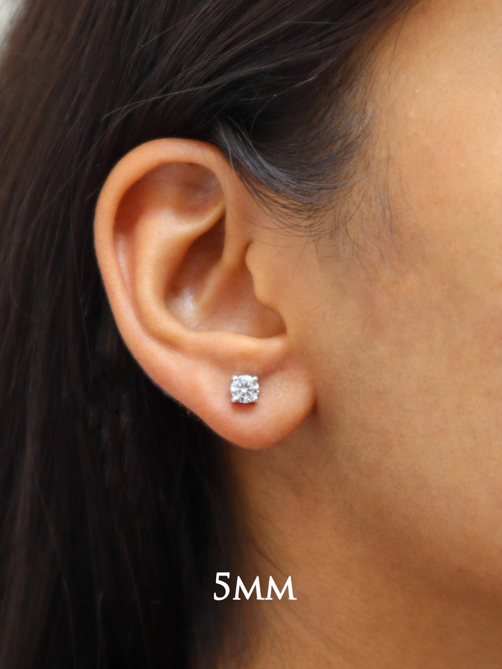 Moissanite Solitaire Stud Earrings - Carat For You