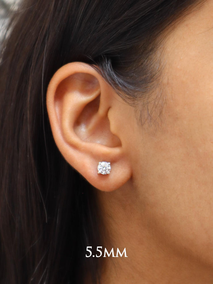 Moissanite Solitaire Stud Earrings - Carat For You