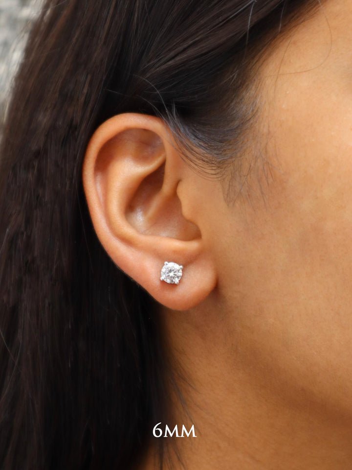 Moissanite Solitaire Stud Earrings - Carat For You