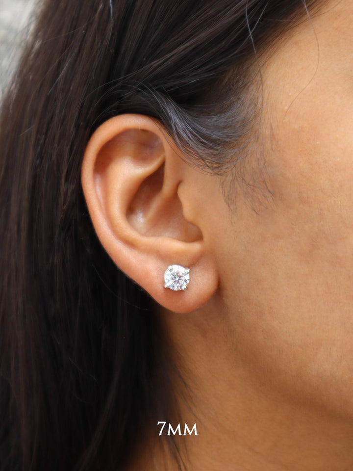 Moissanite Solitaire Stud Earrings - Carat For You