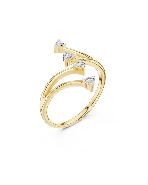 Pia Modern Bypass Moissanite Open Band Ring