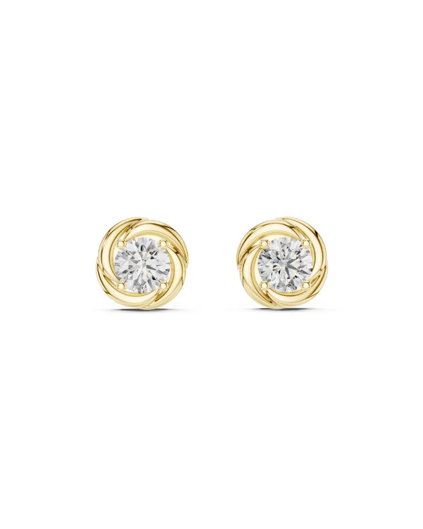 Rhea Floral Moissanite Mini Stud Earrings