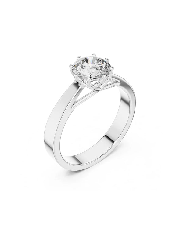 Sara Cathedral Shank Moissanite Solitaire Engagement Ring