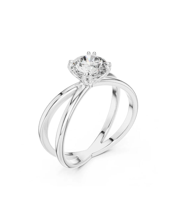 Serenity Double Split Band Moissanite Ring