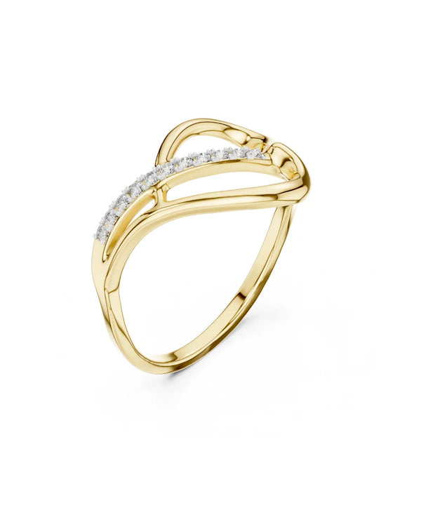 Sian Crossover Pave Moissanite Band Statement Ring