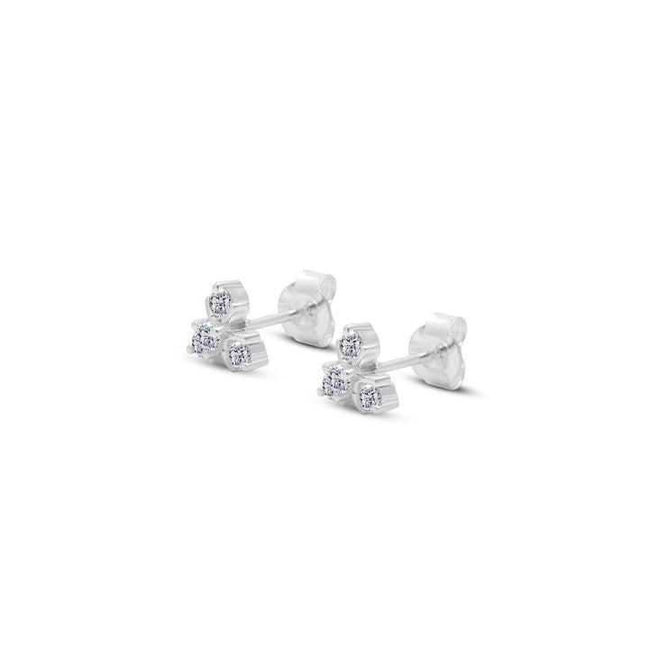 Side View of Elegant Trio Cluster Moissanite Stud Earrings by Carat For You