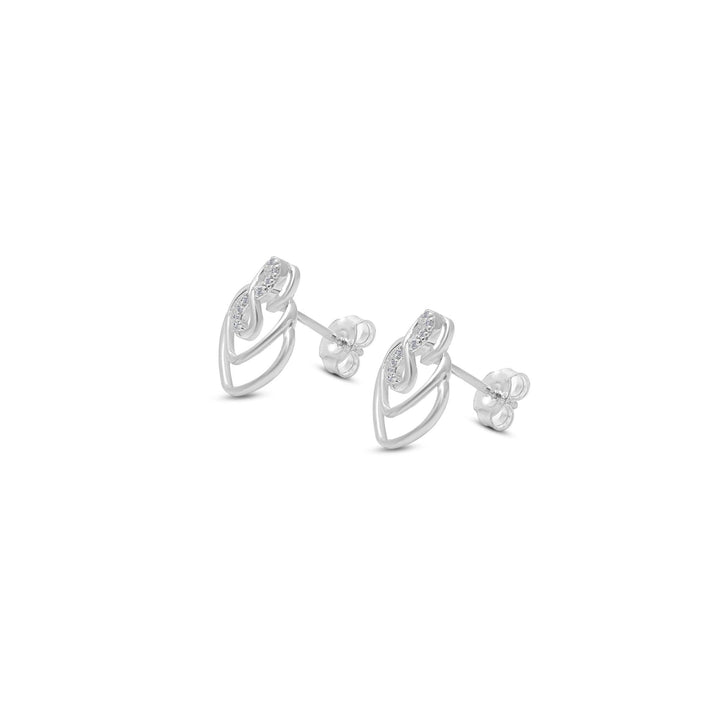Side View of  Infinity Heart Moissanite Stud Earrings by Carat For You
