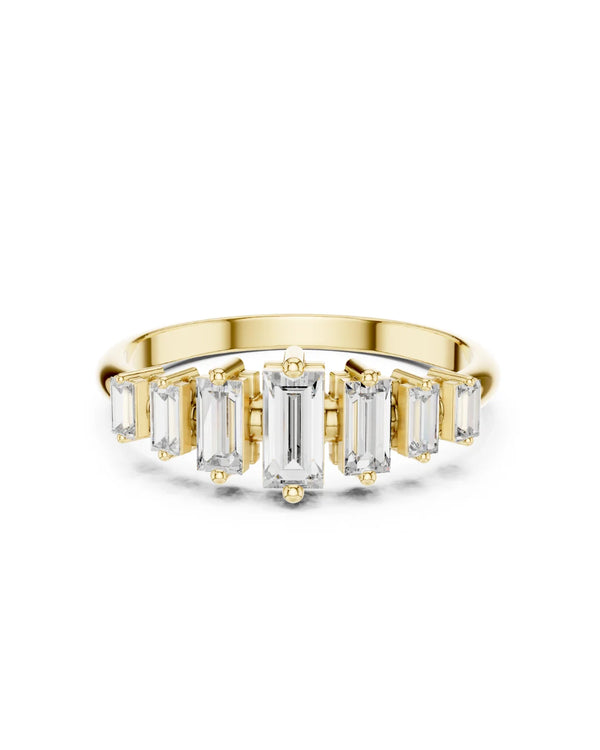 Sky Baguette Cut Moissanite Five Stone Ring