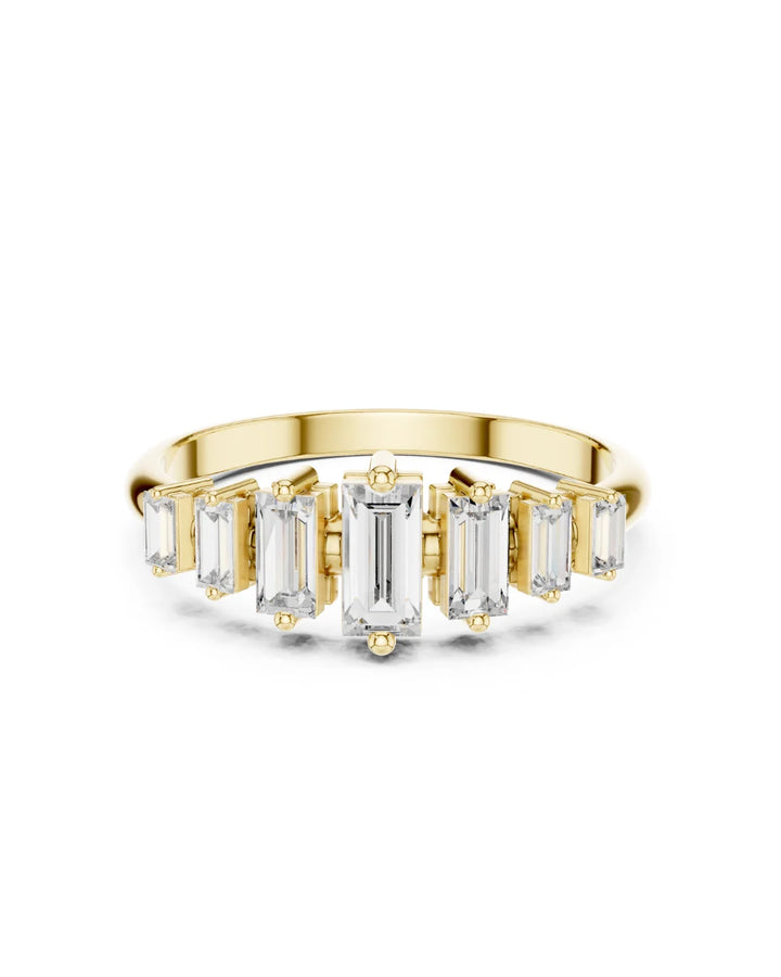 Sky Baguette Cut Moissanite Five Stone Ring
