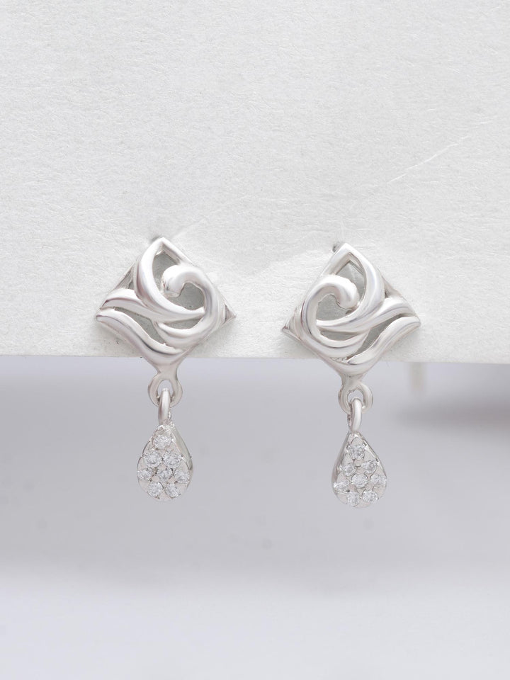 Swirl Moissanite Teardrop Earrings by Carat For You