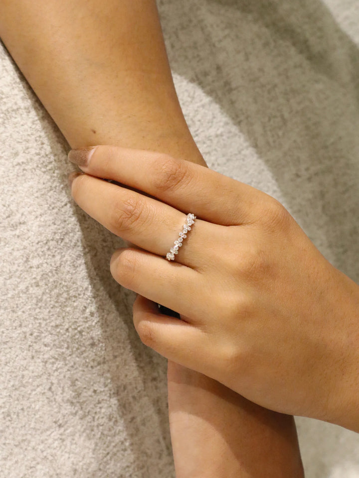 Tiara Moissanite Statement Ring in 925 Sterling Silver by Carat For You
