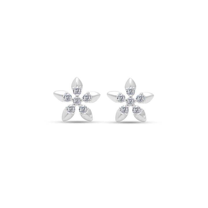 Timeless Flora Moissanite Stud Earrings by Carat For You on a white background