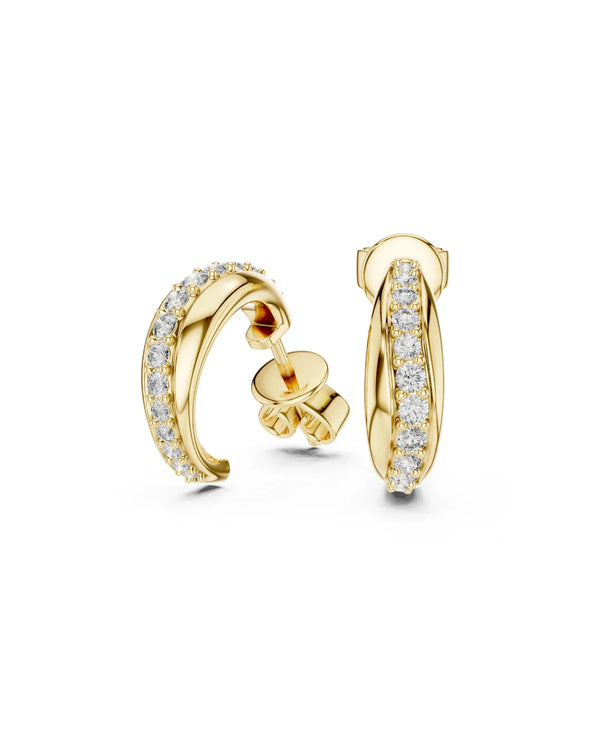 Trish Hoop Style Moissanite Stud Earrings