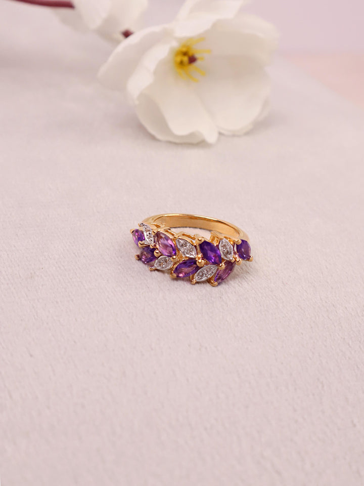 A closeup image of Unique Amethyst Statement RIng -2 by Carat For You 