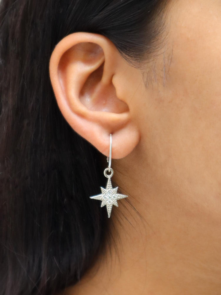 Star & Moon Moissanite Dangle and Drop Earrings - Carat For You