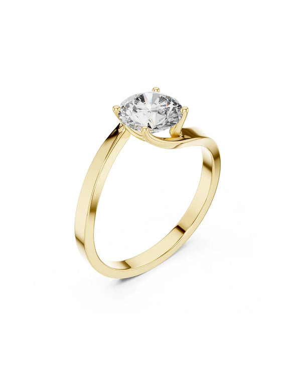 Vera Luxe Bypass Shank Moissanite Solitaire Ring