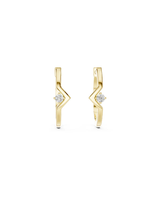 Viva V Moissanite Huggie Hoops Earrings