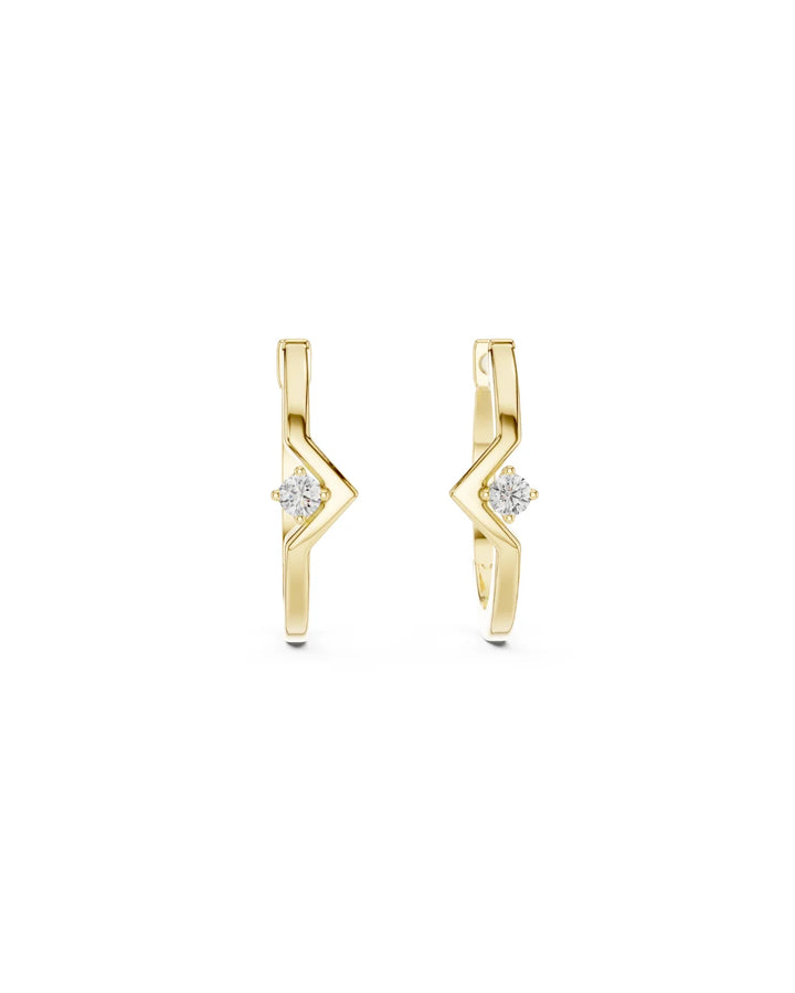 Viva V Moissanite Huggie Hoops Earrings