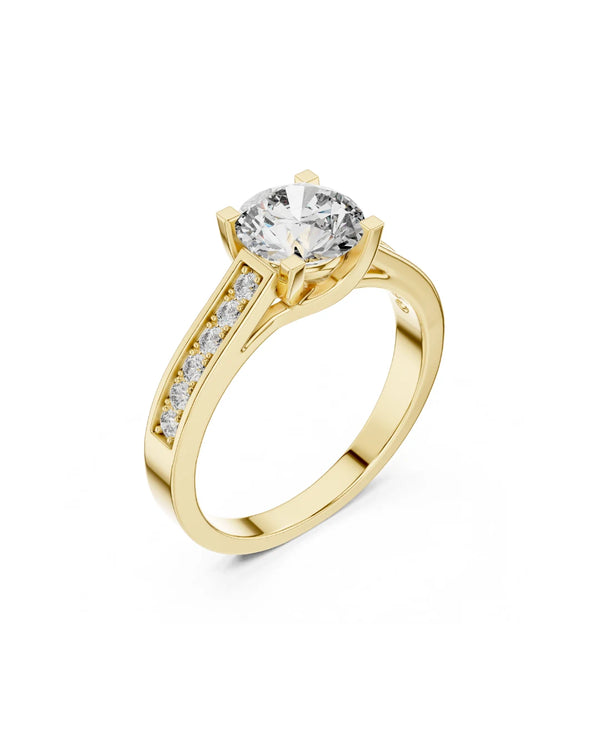 Wren Pave Diamond Cathedral Engagement Ring