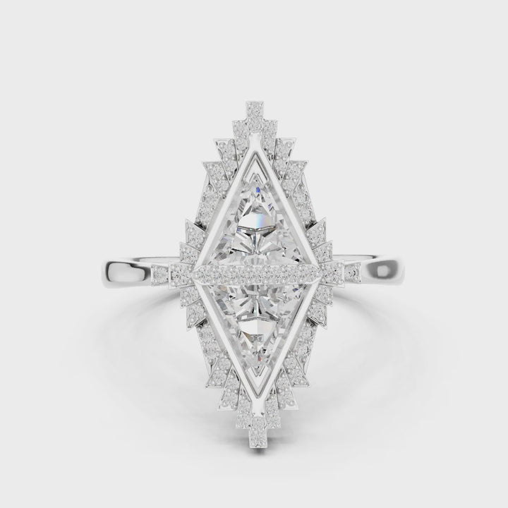 18K White Gold Vermeil Orion Mirage Moissanite Cocktail Ring Video