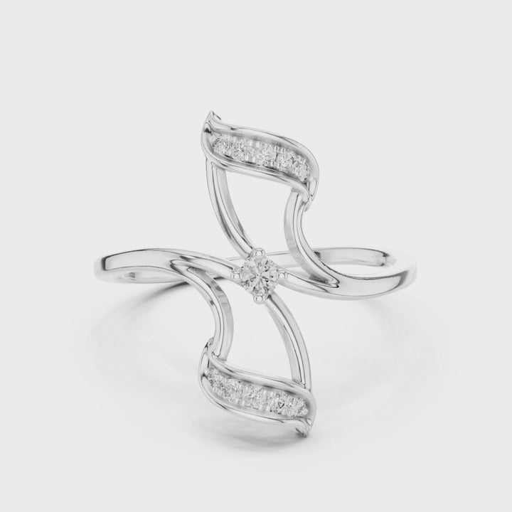 18K White Gold Vermeil Yuvi Petal Grace Moissanite Ring Video