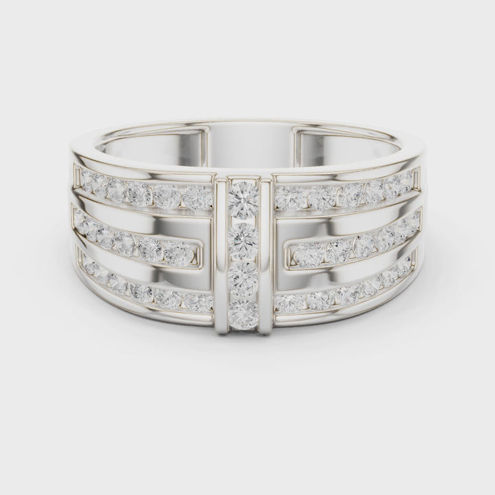 Atlas Channel Moissanite Band Ring - 925 Sterling Silver Video
