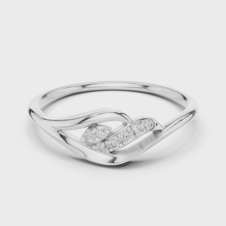 18K White Gold Vermeil Ocean Whisper Moissanite Ring Video